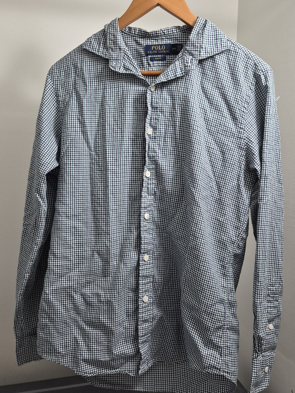 Polo by Ralph Lauren Men's Blue Check Button-Down Shirt